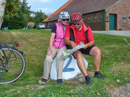 Fahrradpause am Bauernhof